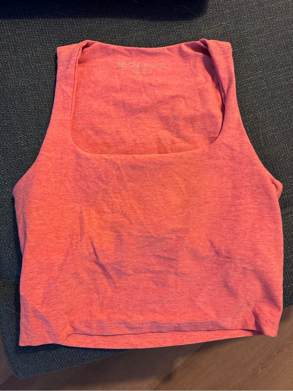 BEYOND YOGA Coral Square-Neck Crop Tank